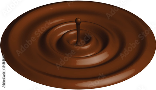 vector melted chocolate dripping isolated on white background