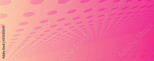 Pink orange polka dots gradient halftone background. Pop art cartoon dot texture with comic graphic design, Horizontal abstract pattern wall for cover digital technology.