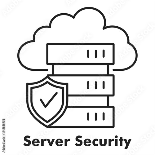 Server Security Outline Icon