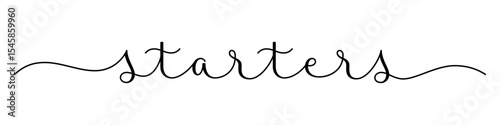 STARTERS black vector brush calligraphy banner with swashes on white background