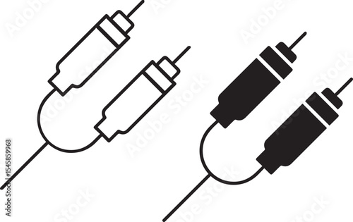 cable, power cord, connector, plug, black and white, minimalist, line art