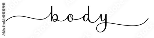 BODY vector brush calligraphy banner with swashes on white background