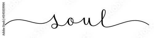 SOUL black vector brush calligraphy banner with swashes on white background
