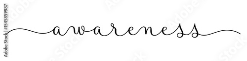 AWARENESS vector brush calligraphy banner with swashes on white background