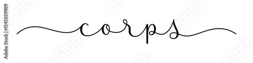 CORPS (BODY in French) vector brush calligraphy banner with swashes on white background