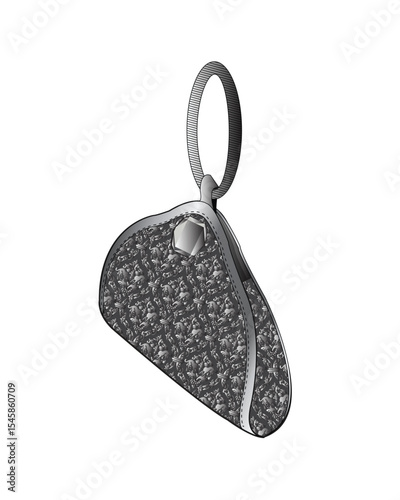 Novelty bags technical flat sketch vector mockup illustration.