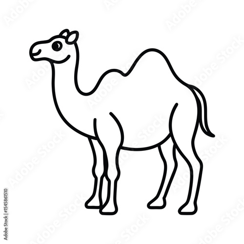 Bactrian camel line art