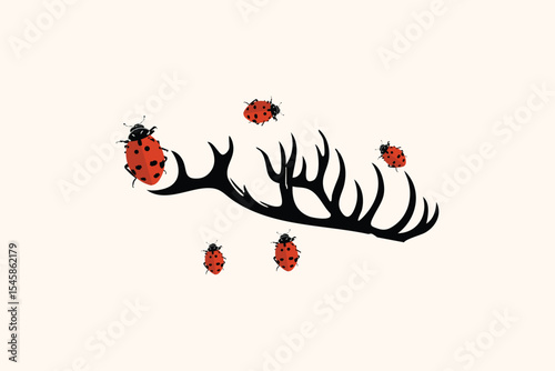 Ladybugs on an Antler