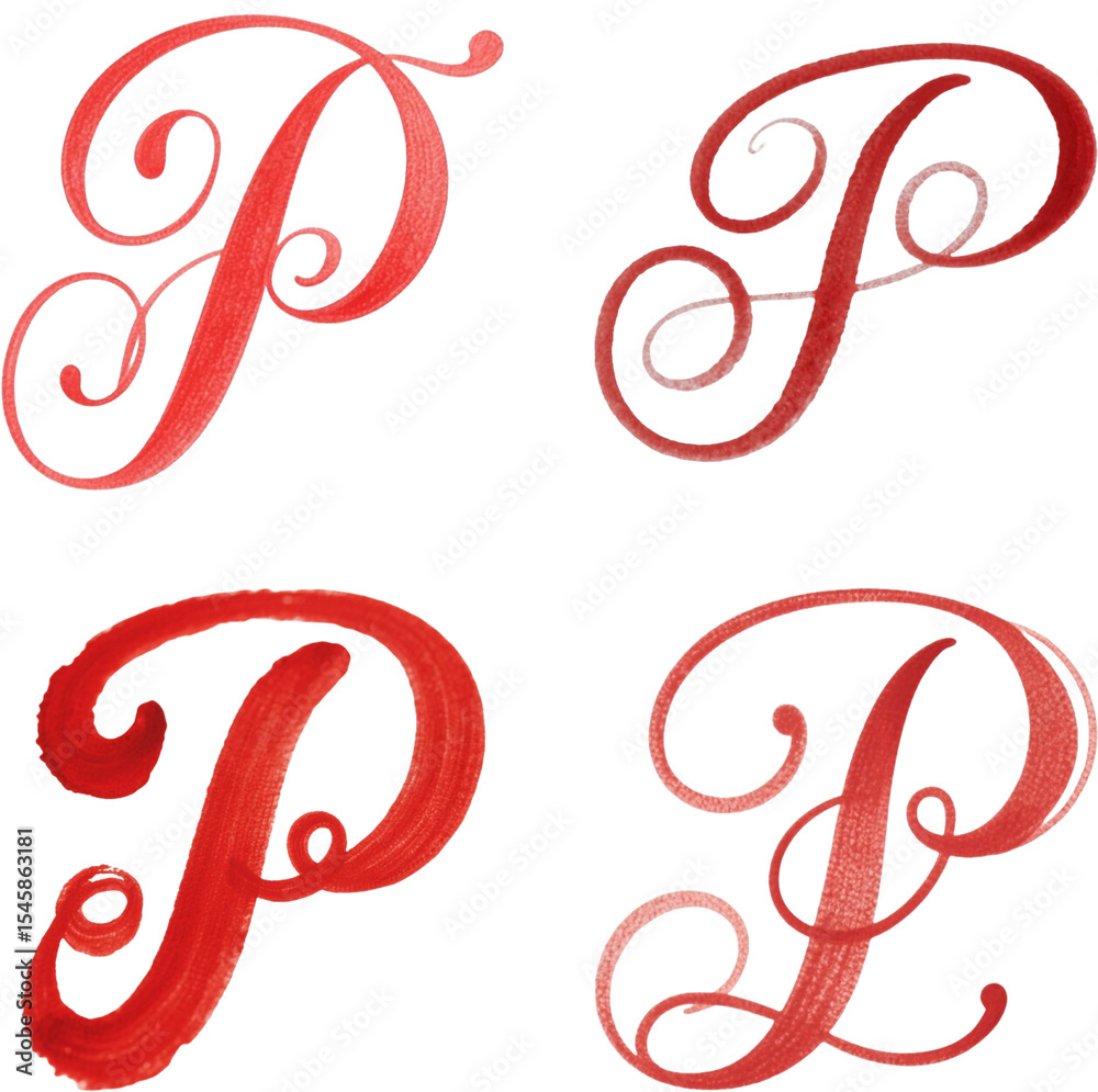 Obraz premium P 文字 アルファベット 赤