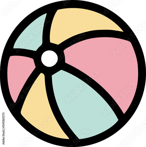 Beach Ball Icon – Summer Inflatable Toy Illustration