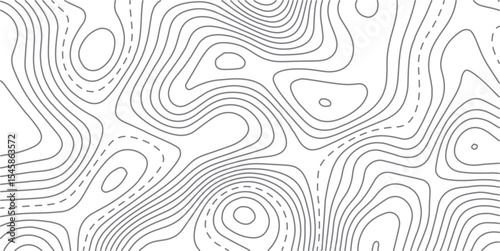 Topographic map background geographic line map with elevation assignments. Modern design with White background with topographic wavy pattern design.paper texture Imitation of a geographical map shades