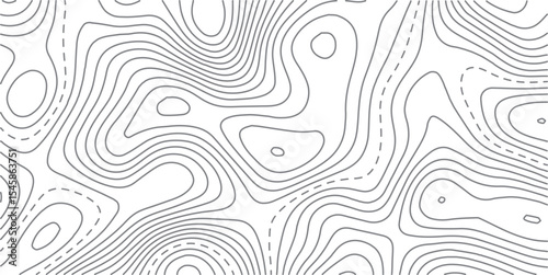 Topographic map background geographic line map with elevation assignments. Modern design with White background with topographic wavy pattern design.paper texture Imitation of a geographical map shades