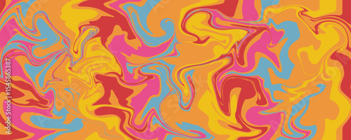 Liquid groovy style seamless psychedelic swirl pattern background. Colourful marble texture.eps 10