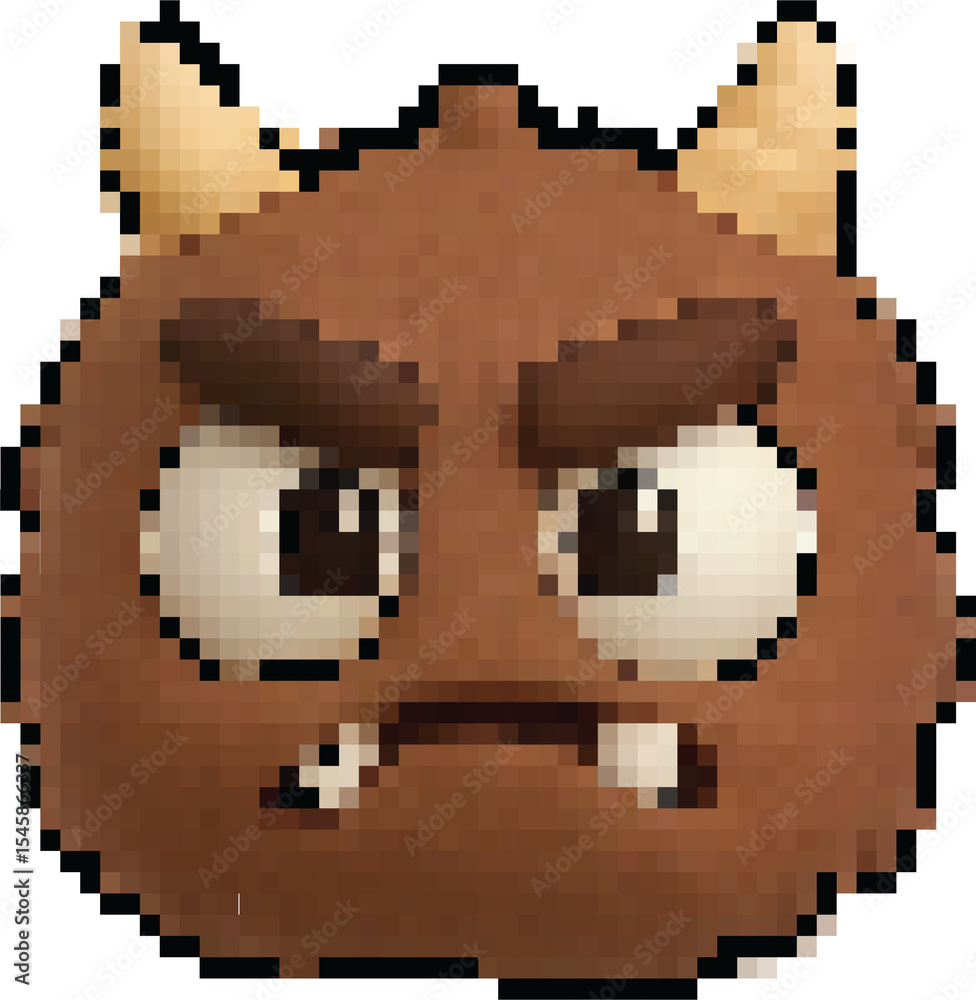 Fototapeta premium monster pixel character brown