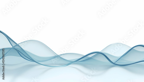 Abstract Wave Background Design with Blue Curved Lines