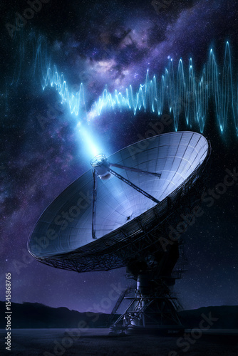 Radio waves traveling through deep space
