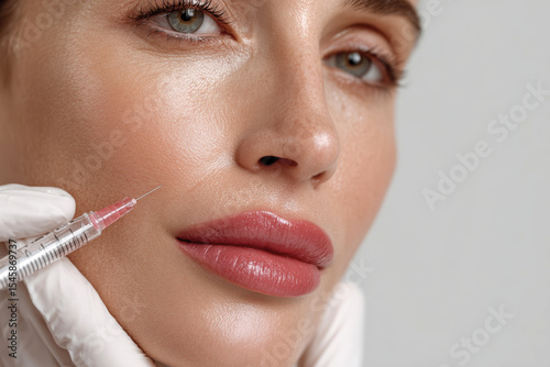 woman undergoes a hyaluronic acid injection