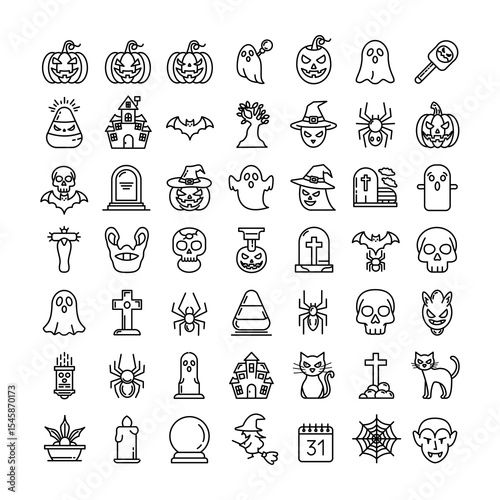 set of icons helloween 
