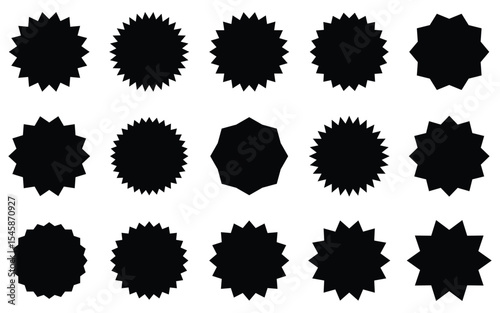 Glossy Red Sale Badge Collection   Percentage Discount Labels, Starburst Stickers   Vintage Tags Set