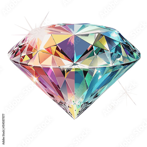 A sparkling color diamond with precise facets reflects light