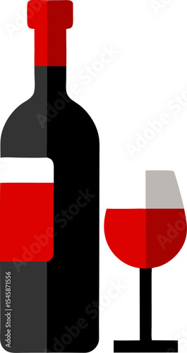 Wine Bottle and Glass Icon