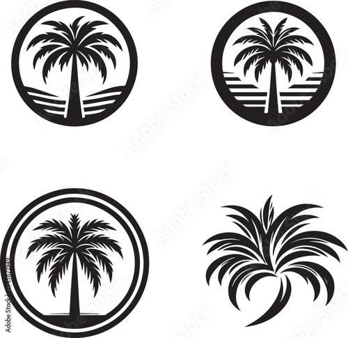 palm tree vectors and  logo style design illustration