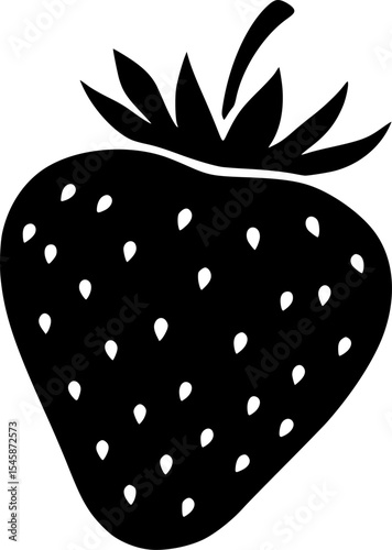 strawberry fruit stencil icon silhouette vector illustration
