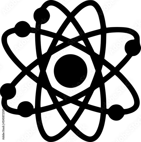 atom science icon silhouette vector illustration
