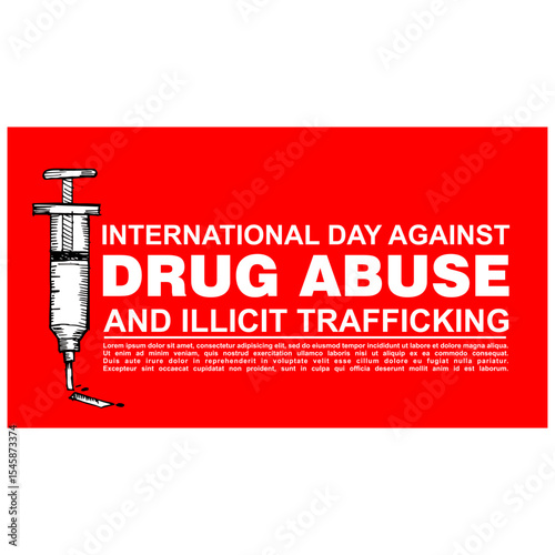 International Drug abuse and illicit trafficking, poster and banner vector