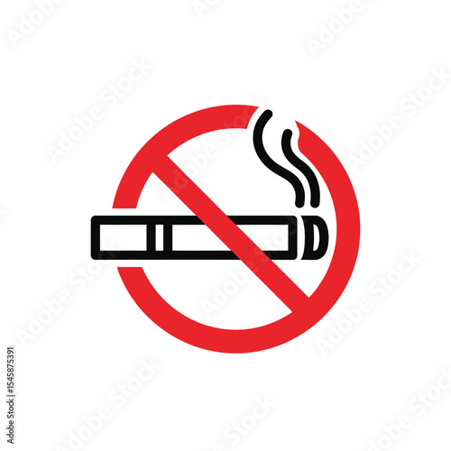 Red Circle No Smoking Sign Cigarette Smoke Icon smoking prohibited