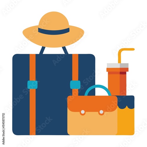 vector illustration of a bag with accessories