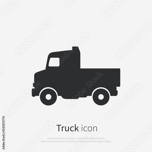 Van with open rear trunk icon silhouette. Vector logo of a delivery truck with trunk. Illustration side view isolated on white background.