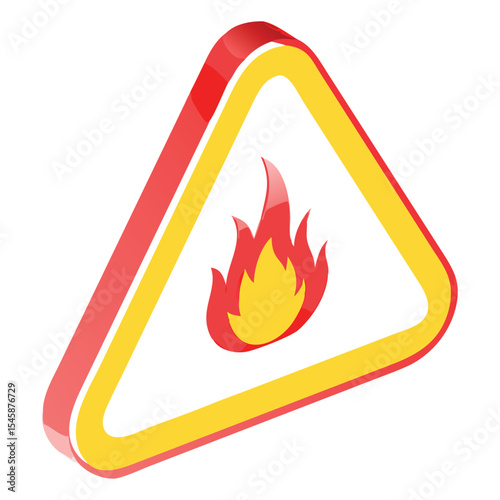 Fire hazard warning sign illustration for safety awareness and prevention of accidents and emergencies