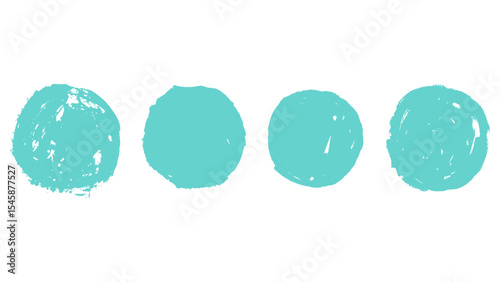 set of blue circle brush stamp, circle stamp collection, vector illustration.