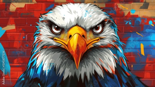 Eagle portrait graffiti style art