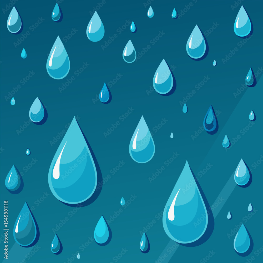 Rain Droplets on Glass – Weather Effect, Water Texture, and Atmospheric Illustration