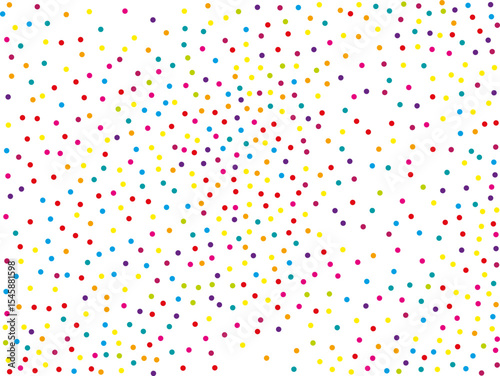 Colourful Random, chaotic polka dot, round glitter, confetti.. Bright background  for party invites, wedding, cards, phone Wallpapers. Vector illustration. Typographic design.