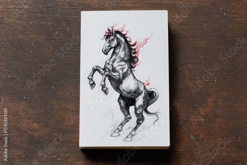 Fiery horse rearing for New Year 2026 celebration and Christmas spirit