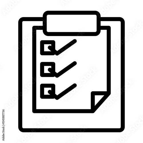 Task Checkmark Vector Line Icon Design