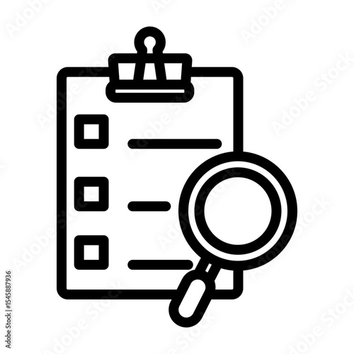 Task Search Vector Line Icon Design