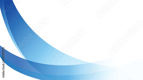 Blue curve abstract banner background with dark and light blue gradient colors and white copy space