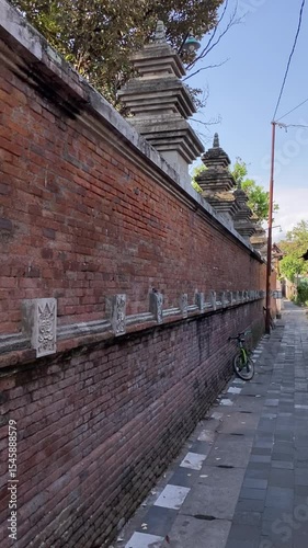Wallpaper Mural Decorative Brick Wall Pattern with Traditional Design in Yogyakarta Indonesia - Vertical Video Torontodigital.ca
