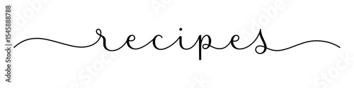 Photos RECIPES black brush calligraphy banner on transparent background