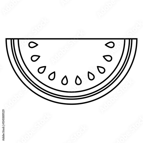 Icono rebanada de sandía con líneas 