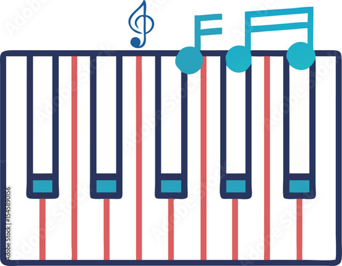 Piano Keys Forming a Music Note – Creative Musical Symbol, Melody Concept, and Artistic Instrument Illustration