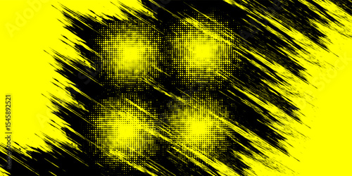 Black and yellow halftone dots gradient grunge texture background color pattern. Dot pop art sport style vector illustration. eps10