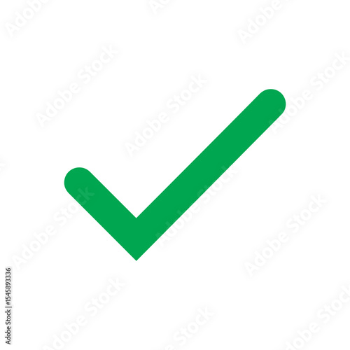 Green checkmark icon silhouette vector flat illustration design.