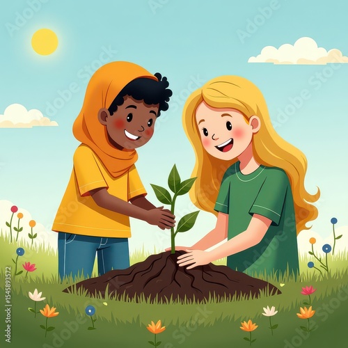 mother and daughter in the park