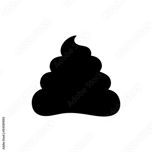 Poo silhouette vector flat illustration design.