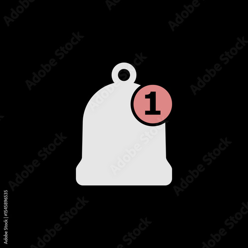 Notification bell icon isolated on black background